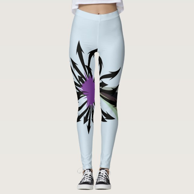 Abstrakte Schwarze Pfeile Leggings (Vorderseite)