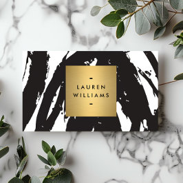 Abstrakte schwarze Pinselstriche mit dem Logo "Gol Visitenkarte