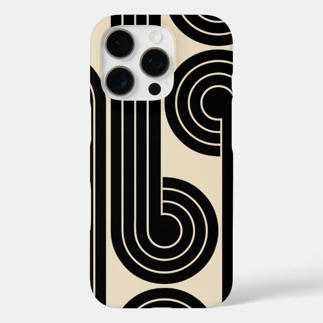 Abstrakte schwarze Retro-Linien Case-Mate iPhone Hülle (Rückseite)