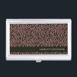 Abstrakte schwarze Rosa und orangefarbene Punkte P Visitenkarten Dose<br><div class="desc">Personalisierter Fall für abstrakte schwarze Rosa und orangefarbene Punkte</div>