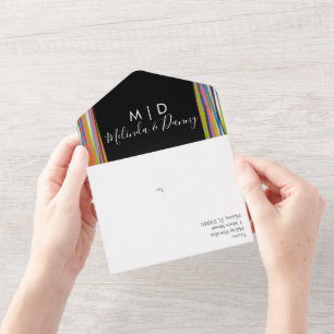 Abstrakte Schwarze Schrift All In One Einladung