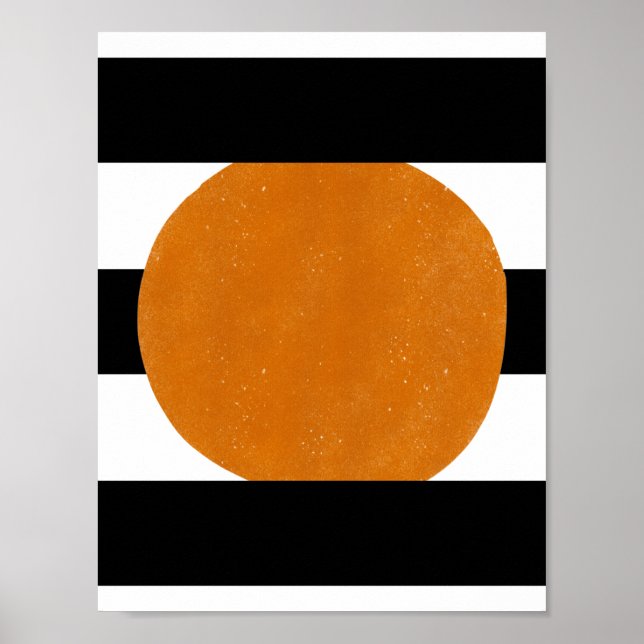 Abstrakte, schwarze und gelbe Elemente - Orange Fo Poster (Vorne)