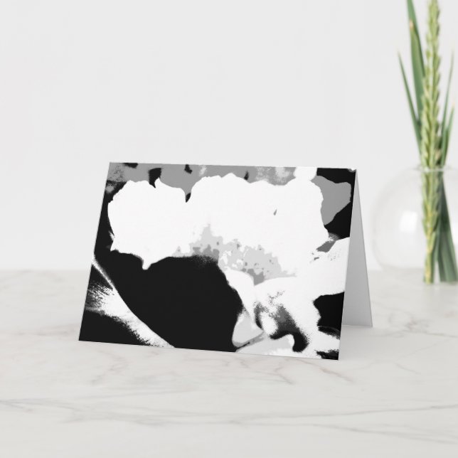 Abstrakte schwarze und weiße Blume, unbedruckte In Karte (Vorderseite)