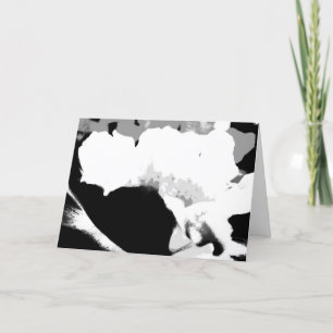 Abstrakte schwarze und weiße Blume, unbedruckte In Karte