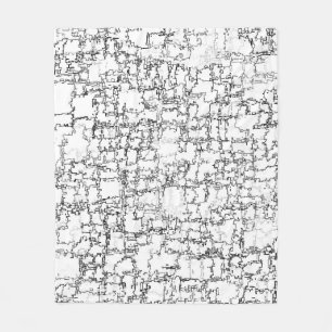 Abstrakte, schwarze und weiße Formen Fleecedecke