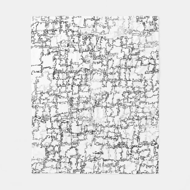 Abstrakte, schwarze und weiße Formen Fleecedecke (Vorderseite)