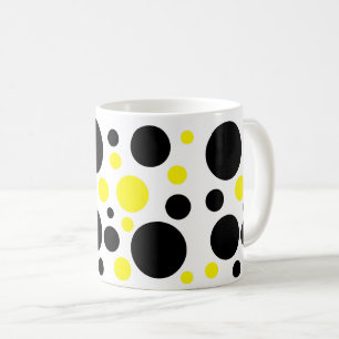Abstrakte Schwarzgelbe Kreise Punkte Kaffeetasse