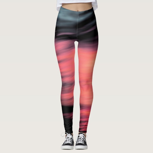 Abstrakte Schwarzkoralle Leggings (Vorderseite)