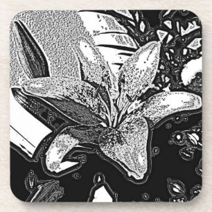 abstrakte Schwarzweiß-Formen, modern Getränkeuntersetzer