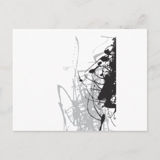 abstrakte Schwarzweiß-Kunst vo1 Postkarte