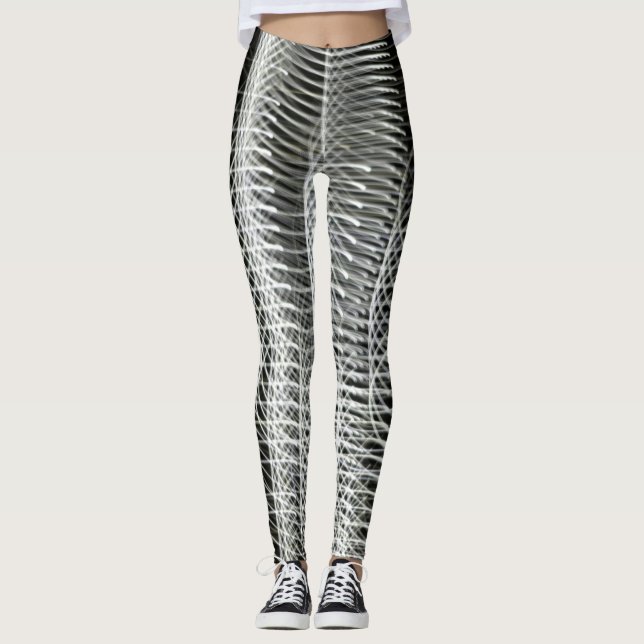 Abstrakte Schwarzweiss-Leggings Leggings (Vorderseite)