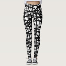 Abstrakte Schwarzweiss-Leggings