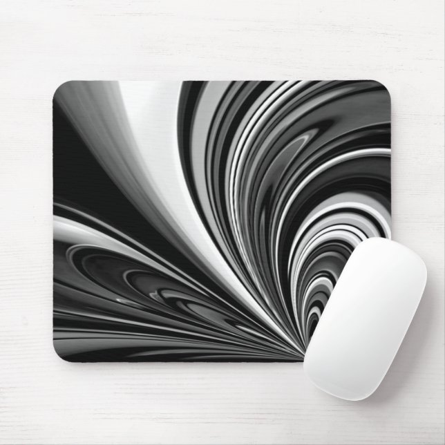 Abstrakte Schwarzweißbohne Mousepad (Mit Mouse)
