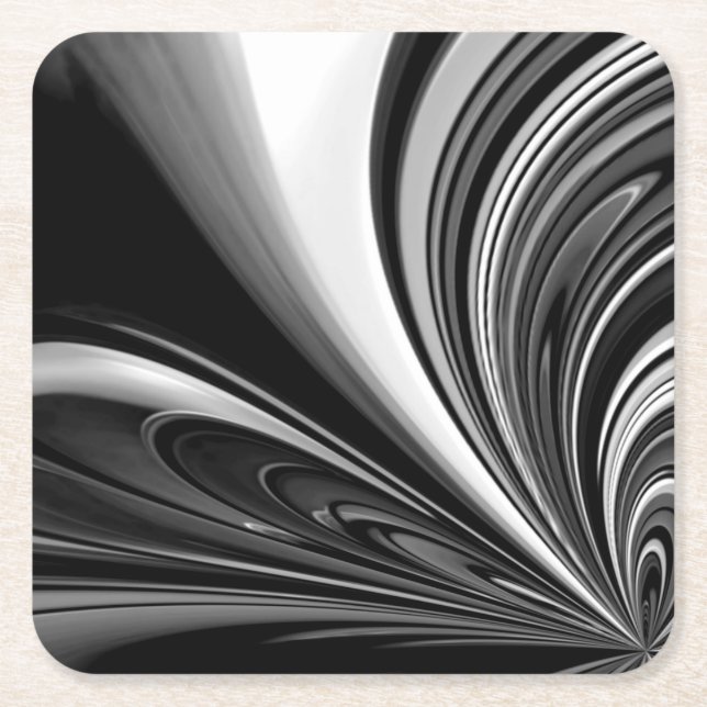 Abstrakte Schwarzweißbohne Rechteckiger Pappuntersetzer (Vorderseite)