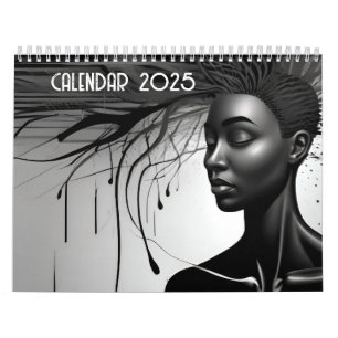 Abstrakte Schwarzweißkunst Kalender
