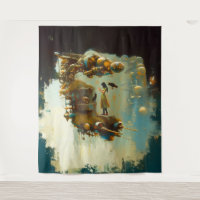 Abstrakte SciFi Cat Raven Occult Dark Witchy Kunst