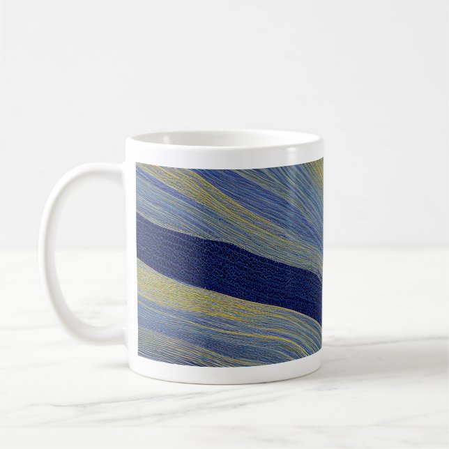 Abstrakte Seascape Fractured Waves 02 Kaffeetasse (Links)