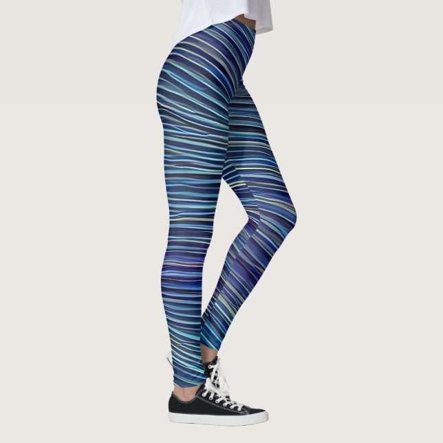 Abstrakte Seascape Fractured Waves 05 Leggings (Rechts)