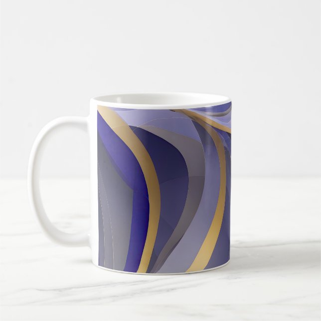 Abstrakte Seascape Fractured Waves 07 Kaffeetasse (Links)