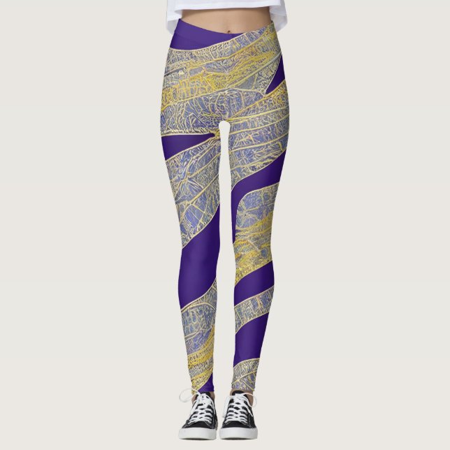 Abstrakte Seascape Fractured Waves 13 Leggings (Vorderseite)