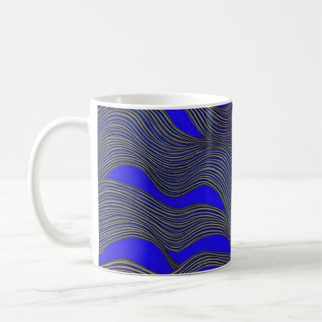 Abstrakte Seascape Fractured Waves 18 Kaffeetasse (Links)