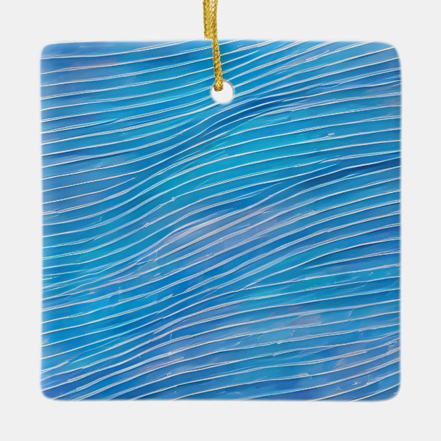 Abstrakte Seascape Fractured Waves 21 Keramikornament (Vorderseite)