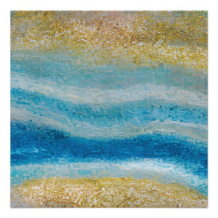 Abstrakte Seascape Fractured Waves 22 Sandy Bottom Poster