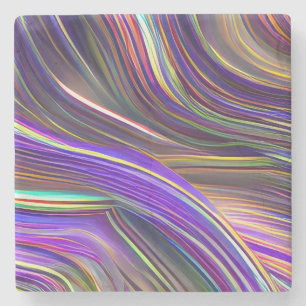 Abstrakte Seascape Fractured Waves 24 Steinuntersetzer