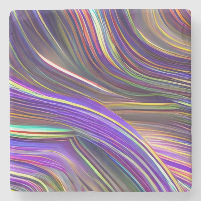 Abstrakte Seascape Fractured Waves 24 Steinuntersetzer (Vorderseite)