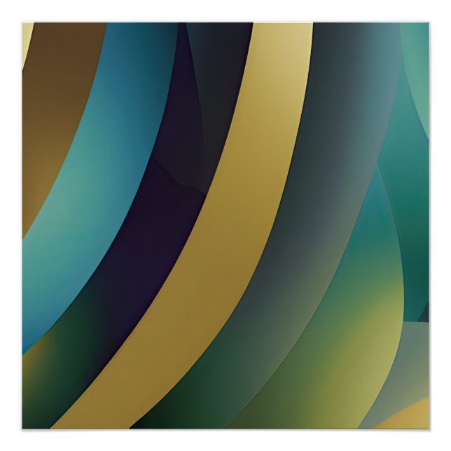 Abstrakte Seascape Fractured Waves 30 Poster (Vorderseite)