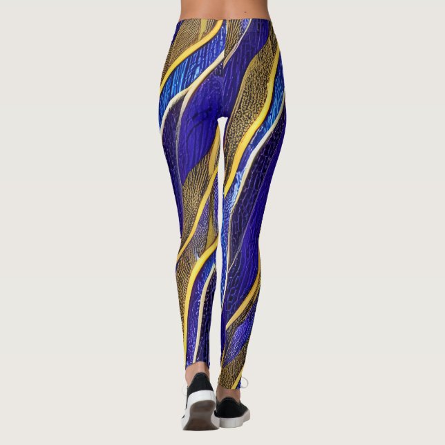 Abstrakte Seascape Fractured Waves 33 Leggings (Rückseite)