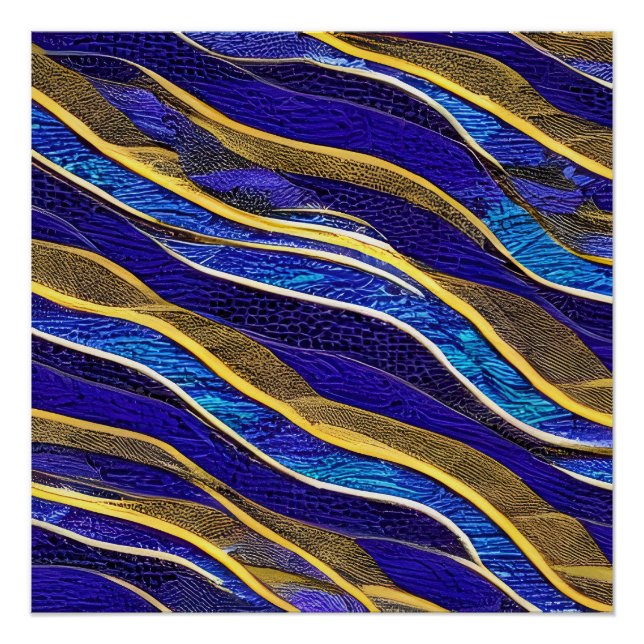 Abstrakte Seascape Fractured Waves 33 Poster (Vorderseite)