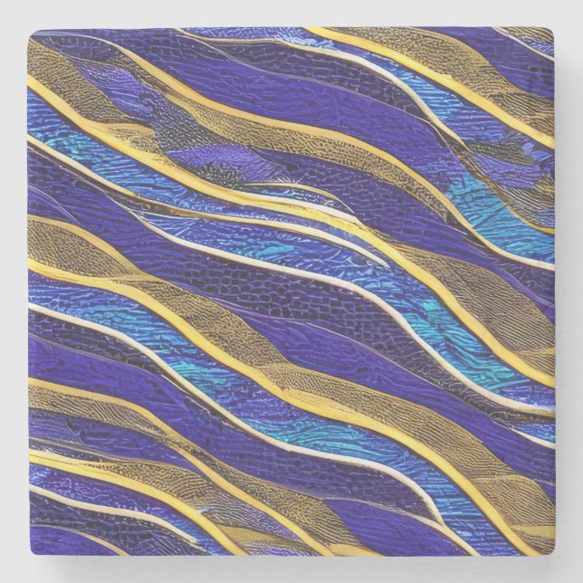 Abstrakte Seascape Fractured Waves 33 Steinuntersetzer (Vorderseite)