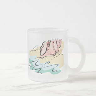 Abstrakte Seashell-Tasse, Steine und Reisemugge Mattglastasse