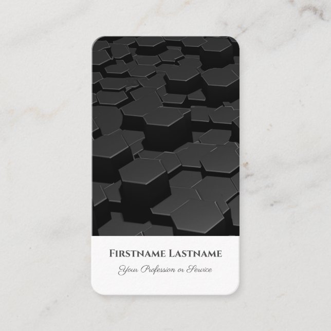 Abstrakte sechseckige Formen in 3d-Optik Visitenkarte (Vorderseite)