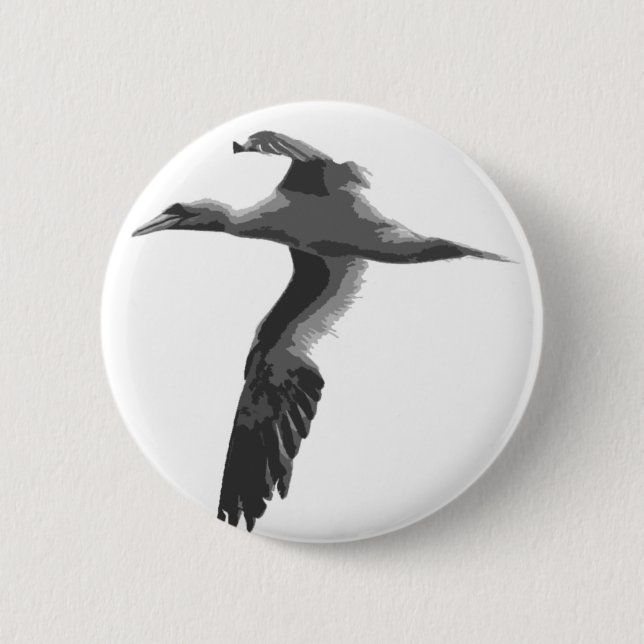 Abstrakte Seevögel Button (Vorderseite)