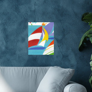 Abstrakte Segelboote in Vintage-Optik in verschied Poster