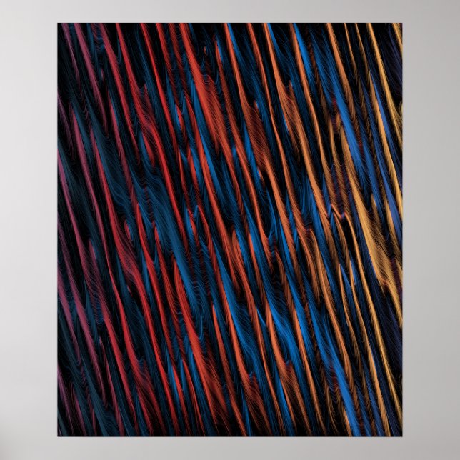 Abstrakte seidige Linien Poster (Vorne)