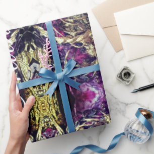 Abstrakte Seile aus Schwarz und Gold Geschenkpapier