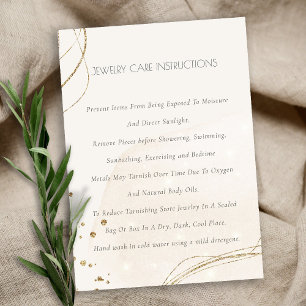 Abstrakte Shiny Gold Ivory Wasserfarbenschmuck - O Visitenkarte