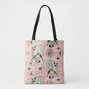 Abstrakte siamesische Katze im Mid-Century-Stil