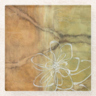 Abstrakte Silhouette auf dem Hintergrund des Tans Glasuntersetzer