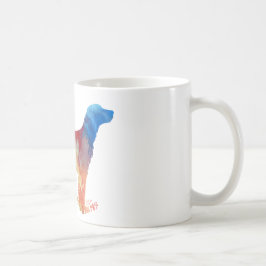 Abstrakte Silhouette des englischen Setzers Kaffeetasse