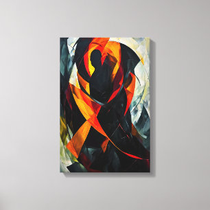 Abstrakte Silhouette in fiery Red and Black Art Leinwanddruck