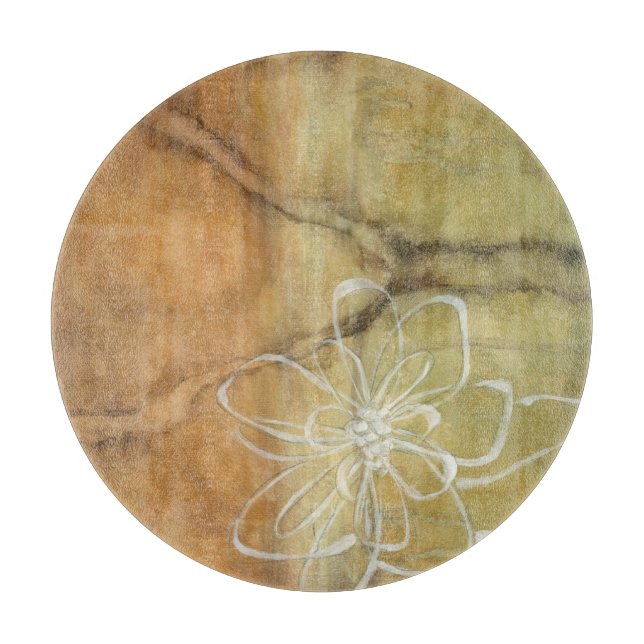 Abstrakte Silhouette-Malerei auf TAN-Hintergrund Schneidebrett (Vorderseite)