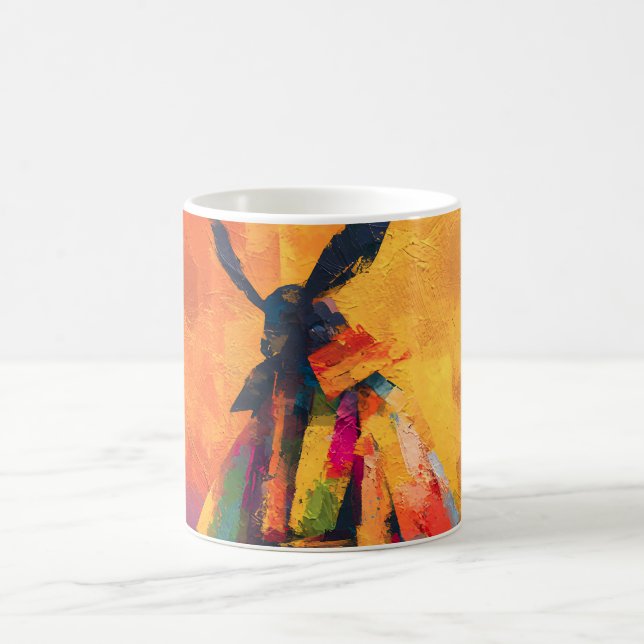 Abstrakte Silhouette Samurai Warrior Kaffeetasse (Mittel)