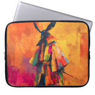 Abstrakte Silhouette Samurai Warrior Laptopschutzhülle