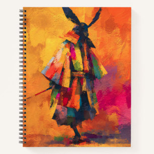 Abstrakte Silhouette Samurai Warrior Notizbuch