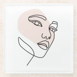 Abstrakte Single-Linie-Kunst Glasuntersetzer