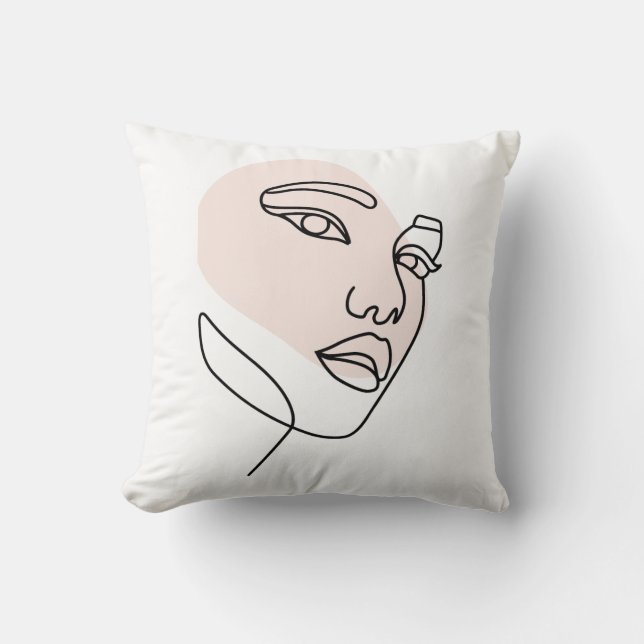 Abstrakte  Single-Linie-Kunst Kissen (Vorderseite)